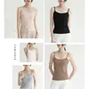 Camisola básica de modal feminina para usar por dentro e por fora verão fina cor sólida preta top de base costas bonitas feminina
