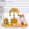 Danza del León Estilo Chino Gato de la Suerte Gatito Árbol del Dinero de Cristal Regalo de Año Nuevo Decoración para Escritorio de Oficina Adorno Árbol del Dinero