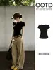 Camiseta Blanca de Manga Corta para Mujer, Nuevo Estilo de Verano, Ropa Femenina Súper Elegante Estilo Coreano, Top Corto de Cuello Redondo para Mujeres Petites, Perfecto para Usar en Capas
