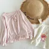 Nuevos Conjuntos de Verano 2026 para Niñas, Bebés, Niños, Cárdigans de Punto Delgados Rosas Coreanos, Ropa con Protección Solar, Chaquetas para Aire Acondicionado
