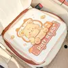 Urso Puff Desenho Animado Carro Lombar Verão Macio Respirável Almofada de Cintura Prática Carro Confortável Encosto