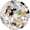 50 Paquete de Expresiones de Gato Versión Q Transfronterizo Pegatinas de Graffiti Traje Casco Patinete Pegatinas de Recompensa Impermeable