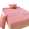 Funda de colchón gruesa con forro polar, terciopelo de leche, cálida para invierno, totalmente cerrada, suave y cómoda, juego de tres piezas para colchón de dormitorio