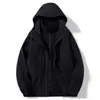 Jaqueta masculina quente com capuz, jaqueta impermeável para atividades ao ar livre na primavera e outono, casaco esportivo casual folgado com design color-blocking