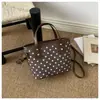 Bolso de Mano Mini de Lunares Retro para Mujer, Ribete de Cuero en Contraste de Color de Alto Estilo, Bolso Pequeño Cruzado de un Solo Hombro para el Uso Diario
