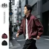 Undomaze Retro Americano Lavado Vintage Algodón Puro Cuello Alto Chaqueta Detroit Hombre Holgada Abrigo de Trabajo 044