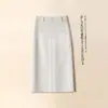 Saia de Terno Simples para Mulheres, Verão 2026, Novo Estilo Fino, Elegante de Cintura Alta, Cobertura do Quadril, Saia Midi em Linha A