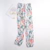 Calças de pijama de seda de algodão Calças Shrink Femininas Verão Novo Tamanho Grande Soltas Grávidas Calças Externas com Lanterna de Bolso Shrink Calças