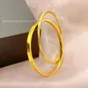 Pulsera de Doble Anillo de Nuevo Estilo con Capas Entrelazadas, Pulsera de Doble Círculo Simple y Sofisticada para Apilar