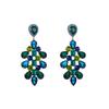 Aretes de moda europeos y americanos para mujer, color bohemio, aleación, diamantes de imitación, gotas, largos exagerados, joyería para la oreja al por mayor, en stock