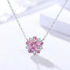 Damila nuevo collar de cadena para clavícula de plata de ley s925 con colgante de flor para mujer estilo coreano microincrustado con diamantes completos venta directa de fábrica en stock