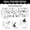 Nuevo producto transfronterizo: Pegatinas decorativas de vidrio para ventana de fantasma blanco de Halloween, calcomanías de murciélago y calabaza para ventana