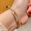Pulsera Hueca Apilable de Circonita 5A, Pulsera Versátil Deslizante con Microincrustaciones de Cobre, Joyería Elegante de Alta Gama