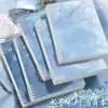 Cuaderno de hojas sueltas azul degradado B5, cuaderno con alto valor de color, diario especial para estudiantes de secundaria A5