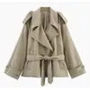 Moda europea y americana transfronteriza para mujer AliExpress artículo más vendido gabardina casual holgada con cuello de solapa