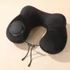 Almohada Inflable Portátil en Forma de U para Viaje, Soporte Cervical, Ideal para Vuelos, Viajes de Negocios, Oficina y Viajes de Larga Distancia