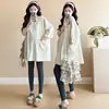 En Stock Ropa de Maternidad Primavera 2025, Nueva de Alta Calidad, Moda Holgada Tendencia para Mamá, Casual, Tallas Grandes, Camiseta de Manga Tres Cuartos