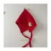 Chapéu de Lã de Inverno Fofo Estilo Coreano para Bebê, Chapéu Quente com Ponta Estilosa para Proteção das Orelhas, Chapéu de Tricô à Prova de Vento para Bebês e Crianças
