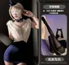 Vestido Bodycon Sexy de Escote Profundo para Azafata Gato Nocturno Lencería de Perlas Atuendo Apasionado para Cita Caliente Uniforme qqny