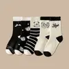 Calcetines de Estilo Lindo para Mujer, Color Sólido, Lunares, Estilo Japonés Otoño e Invierno, de Media Pantorrilla, Estilo Simple, Empalmados, Sueltos, para Maternidad, Calcetines Largos para Mujer, Venta al por Mayor