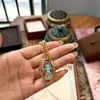 Conjunto de Colar Thangka Tara Verde Pintado à Mão do Nepal e Xizang