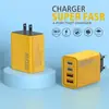 Carregador Transfronteiriço 65W Padrão Europeu Padrão Americano Padrão Britânico 120W Multi-Porta USB Tipo-C Cabeça de Carregamento Rápido Inteligente para Celulares