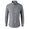 Camisa de Manga Larga a Rayas para Hombre Transfronteriza Casual de Negocios Ropa para Hombre a Rayas Estampada Comercio Exterior Ropa de Trabajo Camisa para Hombre