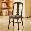 Cadeira de Jantar Diana para Uso Doméstico, Cadeira Vintage de Madeira Maciça com Encosto Estilo Francês, Cadeira de Jantar Minimalista de Luxo Leve Americana para Restaurante e Café