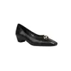 Zapatos de Mujer de Estilo Sencillo, Punta Cuadrada Baja, Tacón Grueso, Modelo Nuevo Primavera/Verano con Hebilla Metálica, Zapatos de Cuero Retro de Tacón Medio Adelgazantes para el Trabajo