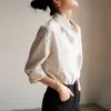 Camisa Casual Rayada de Algodón de Calidad Commuter con Enfoque en Diseño de Estudio Ss para Mujer, Manga Larga para Primavera y Otoño
