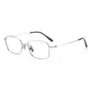 Gafas Cuadradas Ultraligeras Plateadas de 6g para Hombre con Miopía, Montura de Gafas de Titanio Puro 26202, Montura de Gafas de Titanio Minimalista para Negocios
