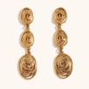 Collar espiral de personalidad temperamento transfronterizo de Europa y Estados Unidos acero inoxidable chapado en oro de 18K concha micro engastado aretes anillo mujeres