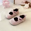 Zapatos Mary Jane para Niñas Otoño Suela Suave Antideslizantes de Cuero con Velcro, Boca Baja, Versátiles Dulces Zapatos de Princesa para Niños