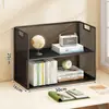 Estante de almacenamiento de escritorio multicapa, organizador de escritorio, escritorio de oficina, dormitorio estudiantil, estantería de mesa de arte de hierro simple y pequeña
