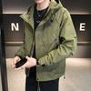Fuguang primavera nuevo chaqueta de trabajo con capucha corta de moda para hombre marca de moda ropa que combina con todo entrega de una pieza