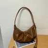 Bolso de hombro cruzado de cuero suave plisado de gran capacidad estilo retro ins coreano, estilo perezoso, casual, versátil, con cierre de cuerno