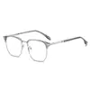 Nuevos Armazones para Gafas de Negocio para Hombre Estilo Ceja 2026, Armazón Metálico Cuadrado para Gafas de Prescripción, Gafas de Media Montura Anti-Luz Azul Sin Graduación