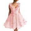 Vestido de Noite com Alças Finas Estilo Floresta 2026 Novo Vestido Curto de Renda para Festa de Formatura Emagrecedor Elegante Mini Vestido de Aniversário