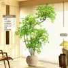 Planta Artificial Verde Nandina Bambu Planta Falsa High-End Luxo Leve Árvore Decorativa para Sala de Estar Ornamentação de Chão Interna Grande em Vaso