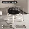 Taburete Pequeño Giratorio con Ruedas para Uso Doméstico, Taburete Bajo con Soporte Lumbar, Respaldo Acolchado Grueso Silencioso y Suave, Silla Pequeña con Ruedas para Movilidad y Estar Sentado Largo