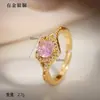 Anillos de Zirconia Europeos y Americanos Más Vendidos Transfronterizos, Estilo Lujo Ligero, Sensación de Alta Gama, Anillo Abierto para Mujer, Anillo con Forma de Corazón de Regalo