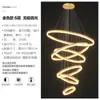 Lámpara de araña para sala de estar, moderna y simple, lámpara de araña grande para dúplex, lámpara de araña circular para escaleras, lujo ligero, iluminación nórdica para restaurantes de moda