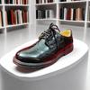Zapatos de Cuero de Microfibra 2026 Estilo Universitario Zapatos de Cuero Tallado Británico con Tacones Gruesos y Cordones Oxford para Mujer, Adecuados para Todas las Estaciones, Zapatos de Talla Grande