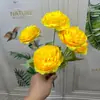 Flores Artificiales de Peonía de 5 Cabezas Estilo Europeo para Decoración de Bodas, Flores Falsas para Salón de Bodas, Arreglos Florales de Piso, Arreglos Florales para Decoración del Hogar