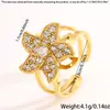 Anillos de Acero de Titanio con Circonita de Lujo Ligero Europeo y Americano, Estilo de Nicho de Gama Alta, Anillos de Venta Caliente Transfronteriza, Anillos Abiertos Ajustables al por Mayor