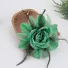 2025 Seis Hojas Cabeza de Flor Grande Sombrero de Flor Ropa de Flor Amazon Moda Europea y Americana Tela Brillante Pluma Flor Artificial 910