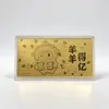 Año de la Oveja Billete de Oro de 100 Yuanes Acrílico Lámina de Oro Billete Conmemorativo Set de Sobres Rojos Banco de Seguros Regalo de Promoción Venta al por Mayor
