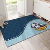 Alfombra Redonda de Seda de Dibujos Animados para Entrada de Casa, Sala de Estar, Felpudo para Puerta de Entrada, Alfombra de PVC, Resistente a las Manchas, Resistente a la Suciedad, Alfombra Antideslizante para Pies