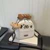 Mini mochila linda de perrito con lunares, bolso de mano de niña con forma de pan de caricatura, bolso de hombro para estudiante y para ir al trabajo