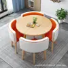 Mesa e cadeira de negociação de lazer nórdicas combinação loja aluguel apartamento mesa mesa de jantar para casa armazenamento mesa redonda pequena
